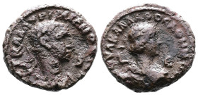 Egypt, Alexandria. Aurelian, with Vabalathus, 270-275 AD. AE Tetradrachm (20 mm, 6,99 g.). RY 2 and RY 5 =271-272 AD. AYT K Λ AYPHΛIANOC CЄB / L - B L...