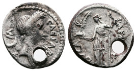Julius Caesar, 49-44 BC. Fourée Denarius (17 mm, 2,54g.), with L. Aemilius Buca, moneyer. Lifetime issue, Rome, January-February 44. CAESAR•IM - P - M...