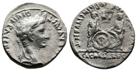Augustus. 27 BC.- 14 AD. AR Denarius (19 mm, 3.37 g.). Lugdunum mint, struck 2 BC. - 4 AD. CAESAR AVGVSTVS DIVI F PATER PATRIAE, laureate head of Augu...