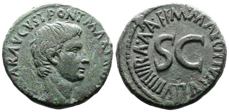 Augustus, 27 BC-AD 14. AE As (26 mm, 12,39 g.), with Maecilius Tullus, moneyer, ...