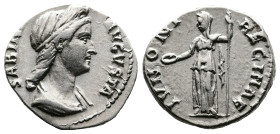 Sabina, 128-136/7 AD. AR Denarius (16 mm, 3,31 g.). Rome, 133-135 AD. SABINA AVGVSTA Diademed and draped bust of Sabina to right. Rev. IVNONI REGINAE ...