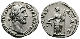Antoninus Pius, 138-161 AD. Denarius (18 mm, 3,36 g.). Rome, 141-143 AD. ANTONINVS AVG PIVS P P TR P COS III Laureate head of Antoninus Pius to right....