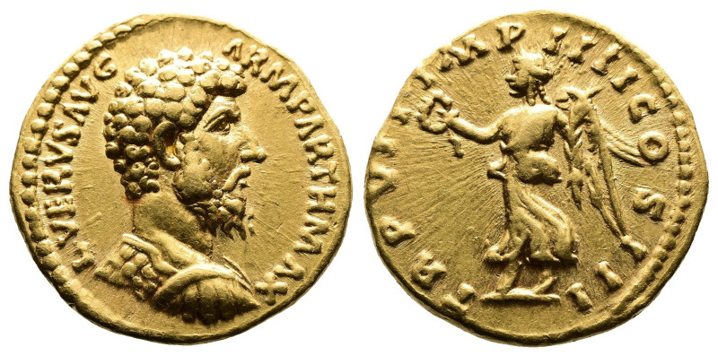 Lucius Verus, 161-169 AD. AV Aureus (20 mm, 7,31 g.). Rome, 167 AD. L VERVS AVG ...