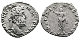 Commodus, 177-192 AD. AR Denarius (17 mm, 2,61 g.). Rome, 191-192 AD. L AEL AVREL COMM AVG P FEL Laureate head of Commodus to right. Rev. SERAPIDI CON...