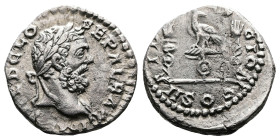 Clodius Albinus, 195-197 AD. AR Denarius (16 mm, 3.11 g.). Lugdunum, 196-197 AD. IMP CAE D CLO SEP ALB AVG Laureate head of Clodius Albinus to right. ...