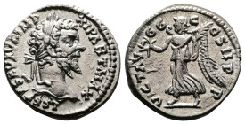 Septimius Severus. 193-211 AD. AR Denarius (18mm, 3.51 g.). Laodicea mint. Struck AD 198-202. L SEPT SEV AVG IMP XI PART MAX Laureate head right. Rev....