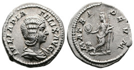 Julia Domna 193-217 AD. AR Denarius. (19mm, 3,48 g.). Rome, 211-217 AD. IVLIA PIA FELIX AVG, draped bust to right. Rev. MATRI DEVM, Cybele standing fa...