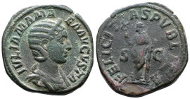 Julia Mamaea, 222-235 AD. AE Sestertius (33 mm, 22,2 g.). Rome, 228 AD. IVLIA MAMAEA AVGVSTA Diademed and draped bust of Julia Mamaea to right. Rev. F...