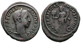 Severus Alexander, 222-235 AD. AE As (28 mm, 11,06 g.). Rome, 229 AD. IMP SEV ALEXANDER AVG Laureate head of Severus Alexander to right, with slight d...