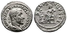 Maximinus I, 235-238 AD. AR Denarius (19 mm, 2,54 g.). Rome, 235-236 AD. IMP MAXIMINVS PIVS AVG Laureate, draped and cuirassed bust of Maximinus I to ...