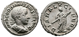 Gordian III, 238-244 AD. AR Denarius (20mm, 3.00g.) Rome mint, struck 241-2 AD. IMP GORDIANVS PIVS FEL AVG, laureate, draped and cuirassed bust right,...