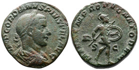 Gordian III, 238-244. AE Sestertius (29 mm, 19,41 g.). Rome, early autumn 243-summer 244 AD. IMP GORDIANVS PIVS FEL AVG Laureate, draped and cuirassed...