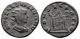 Divus Valerian II, died 258. Bilon Antoninianus (20 mm, 2.70 g.), Rome, 258. DIVO CAES VALERIANO Radiate head of Divus Valerianus II to right. Rev. CO...