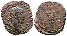 Gallienus, 253-268 AD. AE Sestertius (30mm, 11,48 g.). Rome 255-256 AD. IMP C P LIC GALLIENVS P F AVG, laureate and cuirassed bust right / FELICITAS A...