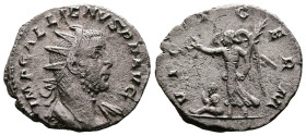 Gallienus, 253-268 AD. AR Antoninianus (21 mm, 3,19 g.). Viminacium. IMP GALLIENVS PF AVG radiate, cuirassed bust of Gallienus with slight drapery on ...
