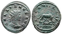 Gallienus, 253-268 AD. Silvered Bronze Antoninianus (22 mm, 3,72 g.). Antioch, 264-265 AD. GALLIENVS AVG Radiate, draped and cuirassed bust of Gallien...
