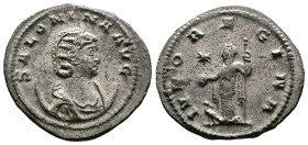 Salonina, 253-268 AD. Silvered Bronze Antoninianus. (23mm. 3,20 g.). Asian mint. SALONINA AVG, diademed and draped bust right on crescent. Rev. IVNO R...
