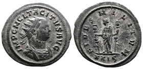 Tacitus, 275-276 AD. Silvered Bronze Antoninianus (24 mm, 3,08 g.). Rome, early-June 276. IMP C M CL TACITVS AVG Radiate, draped and cuirassed bust of...