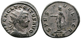 Tacitus, 275-276 AD. Silvered Bronze Antoninianus (21 mm, 3,57 g.). Rome, November-December 276. IMP C M CL TACITVS AVG Radiate, draped and cuirassed ...