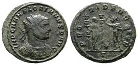 Florian, 276 AD. AE Antoninianus (23 mm, 3,16 g.). Serdica, August 276 AD. IMP C M AN FLORIANVS P AVG Radiate and cuirassed bust of Florian to right. ...