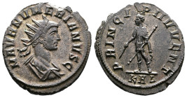 Numerian, 282-284 AD. AE Antoninianus. (21mm. 3,07 g.). Rome. M AVR NVMERIANVS C, radiate, draped and cuirassed bust right. Rev. PRINCIPI IVVENT, Nume...