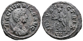 Magnia Urbica, 283-285 AD. Silvered Bronze Antoninianus (22 mm, 3,13 g.). Rome, 284-285 AD. MAGN VRBICA AVG Diademed and draped bust of Magnia Urbica ...