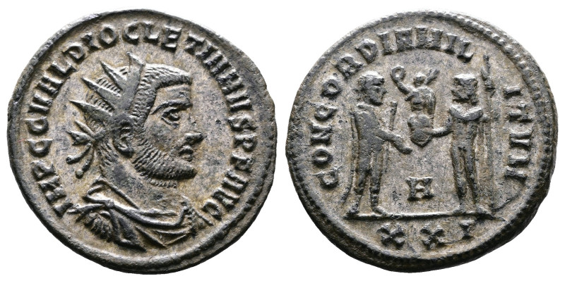 Diocletian, 284-305 AD. Bronze Silvered Antoninianus (21 mm, 3,71 g.). Antioch, ...