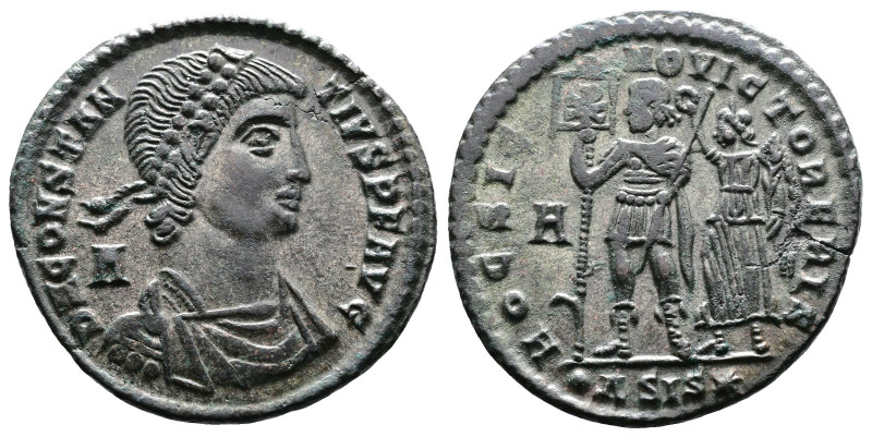 Constantius II 337-361 AD. Bronze Silvered Centenionalis (24mm, 4,88 g.). Siscia...