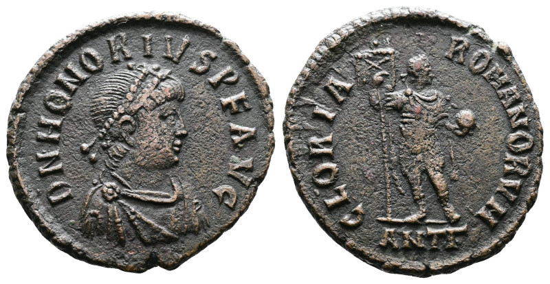 Honorius, 393-423 AD. AE Maiorina (22mm, 4,79g.). Antioch, 4th. officina, 392-39...