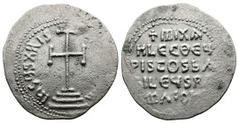 Michael III the 'the Drunkard', 842-867 AD. AR Miliaresion (22mm, 2,43g.). Constantinople. IҺSЧS XRISTЧS NICA, cross potent set on three steps. Rev. +...