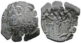 Michael VIII Palaeologus, 1261-1282 AD. AE Trachy (25 mm, 1.92 g.), Constantinople. O / Α/ΓΙ/ΟC - Λ/Μ/Τ St. Demetrius standing facing, holding spear i...