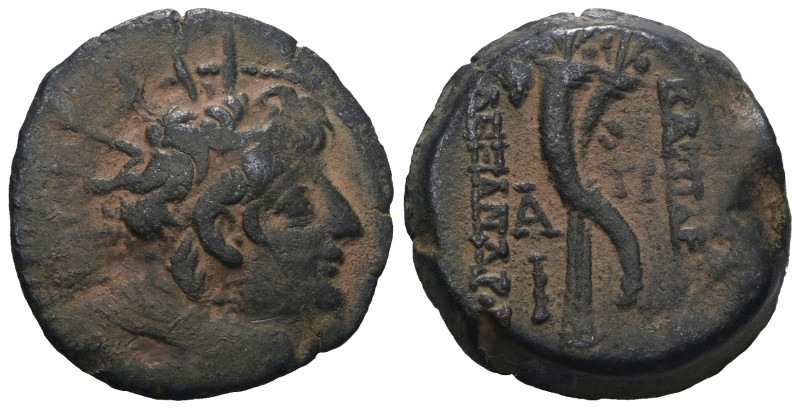 SELEUKID KINGS of SYRIA. Alexander II Zebinas. 128-122 BC. Ae. Artificial sandpa...