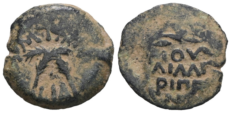 Judaea, Procurators Porcius Festus 59-62 AE prutah. Artificial sandpatina. Weigh...