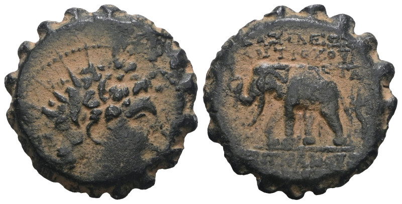 Seleukid Kingdom. Antiochos IV Epiphanes. 175-164 B.C. Serrate AE. Artificial sa...