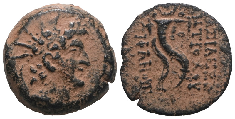 Seleukid Kingdom. Alexander II Zebinas. 128-122 B.C. AE. Artificial sandpatina. ...