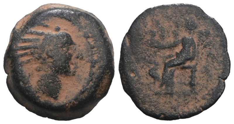 Greek bronze coin. Artificial sandpatina. Weight 3,89 gr - Diameter 14 mm.