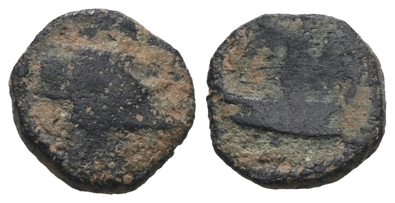 Greek bronze coin. Artificial sandpatina. Weight 0,84 gr - Diameter 8 mm.