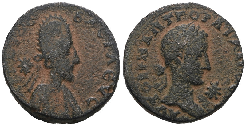 MESOPOTAMIA. Edessa. Gordian III, with Abgar X Phraates (238-244). Ae. Artificia...