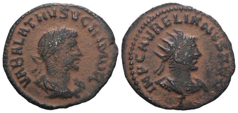 Vabalathus and Aurelian. Antoninianus. 270-272 d.C.. Artificial sandpatina. Weig...