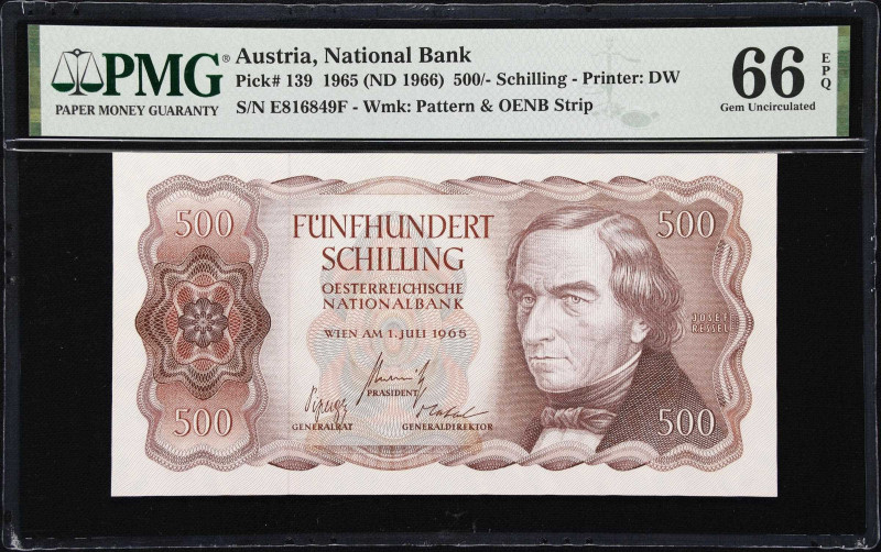 AUSTRIA. Oesterreichische Nationalbank. 500 Schilling, 1965 (ND 1966). P-139. PM...