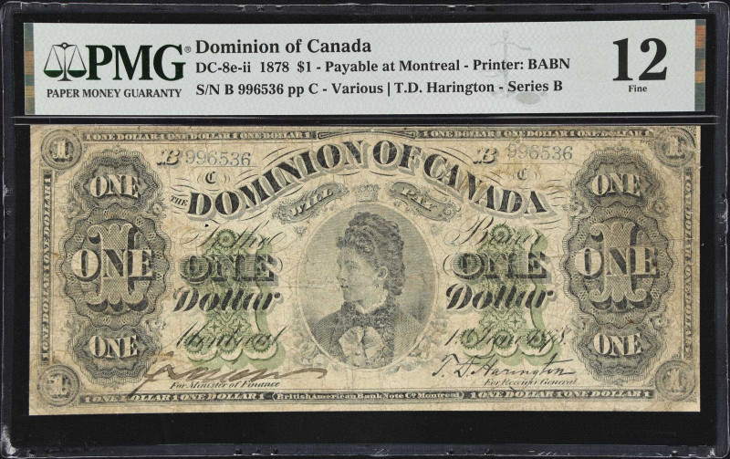 CANADA. Dominion of Canada. 1 Dollar, 1878. DC-8e-ii. PMG Fine 12.

Estimate: ...