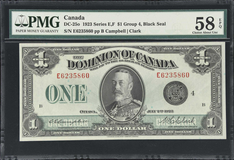 CANADA. Dominion of Canada. 1 Dollar, 1923. DC-25o. PMG Choice About Uncirculate...