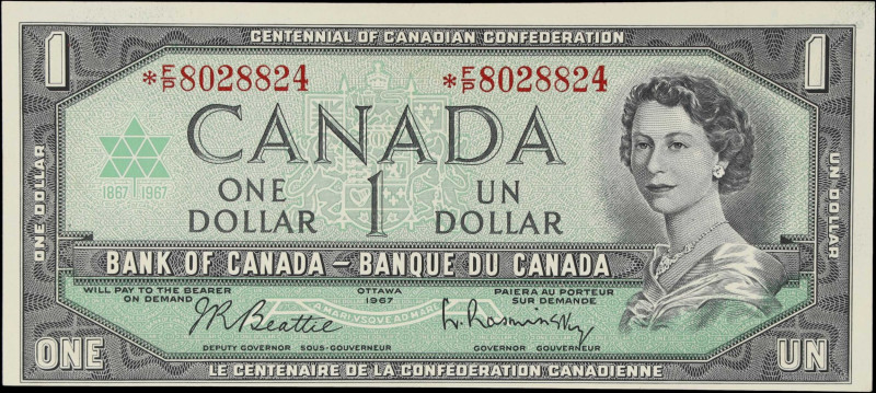 CANADA. Lot of (2), Bank of Canada. 1 & 2 Dollars, 1954 & 1967. BC-38aA & BC-45b...