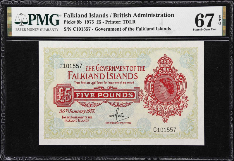 FALKLAND ISLANDS. Government of the Falkland Islands. 5 Pounds, 1975. P-9b. PMG ...