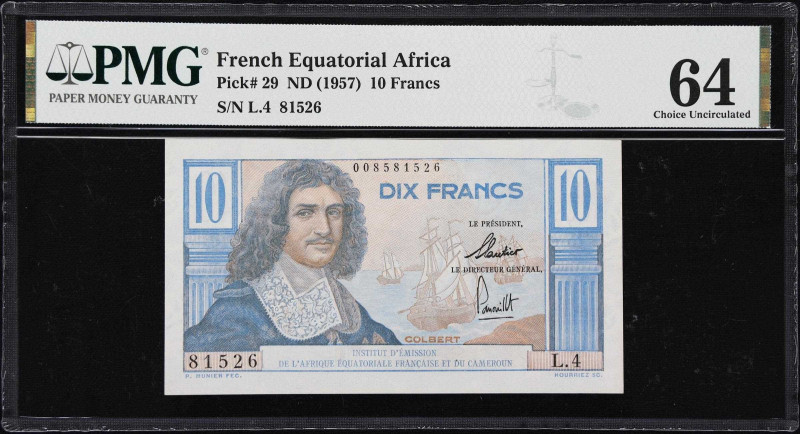 FRENCH EQUATORIAL AFRICA. Lot of (2). Institut d'Emission de l'Afrique Equatoria...