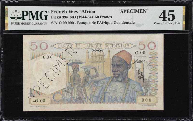 FRENCH WEST AFRICA. Banque de l'Afrique Occidentale. 50 Francs, ND (1944-54). P-...