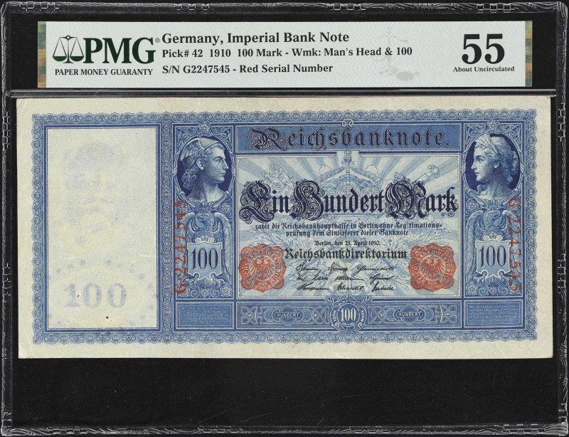 GERMANY. Lot of (3). Reichsbank. 100, 500, & 1000 Mark, 1910-22. P-42, 44b, & 74...