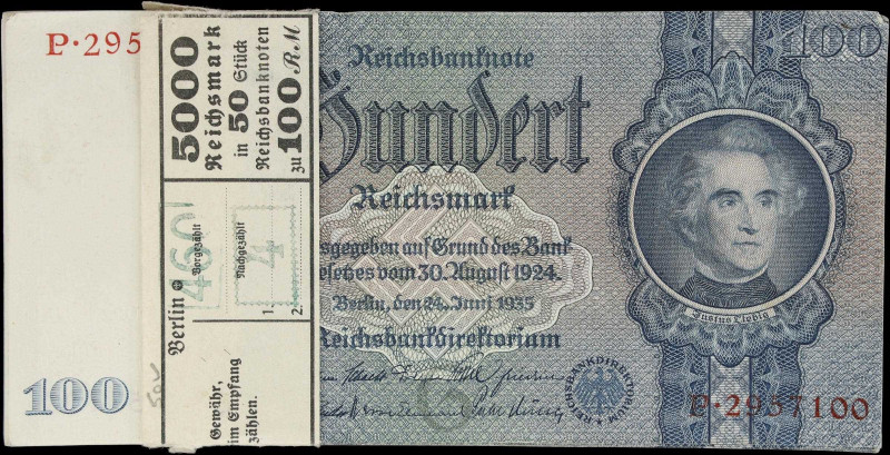 GERMANY. Pack of (50). Reichsbank. 100 Reichsmark, 1935. P-183a. About Uncircula...