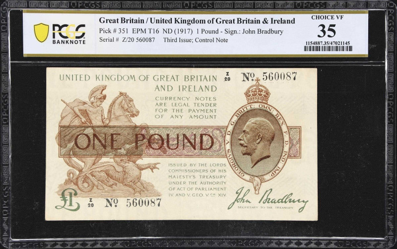 GREAT BRITAIN. Lords Commissioners of His Majesty's Treasury. 1 Pound, ND (1917)...