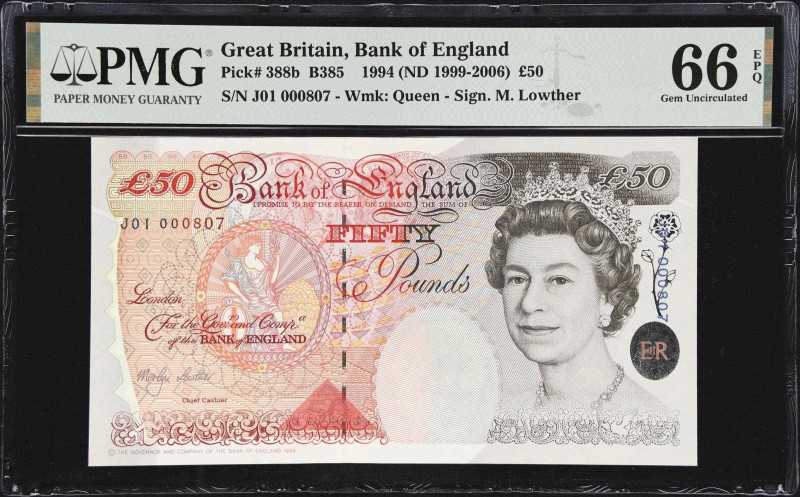 GREAT BRITAIN. Bank of England. 50 Pounds, 1994 (ND 1999-2006). P-388b. B385. Fi...